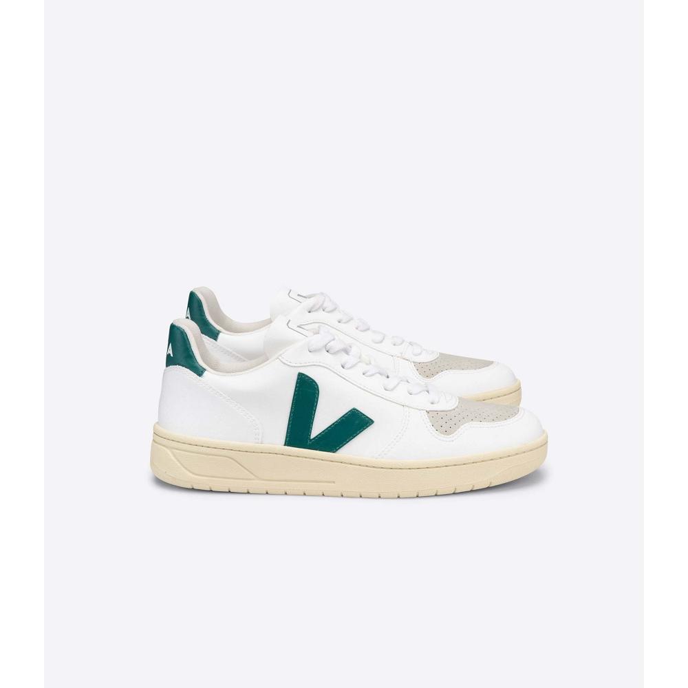 Men\'s Veja V-10 CWL SOLE Sneakers White/Green | ZA 331ZUT